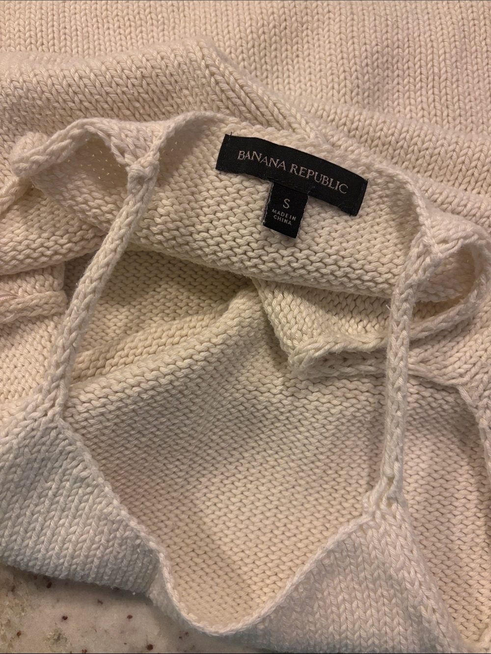 Banana Republic Cream Knit high neck tank top - Picture 8 of 8